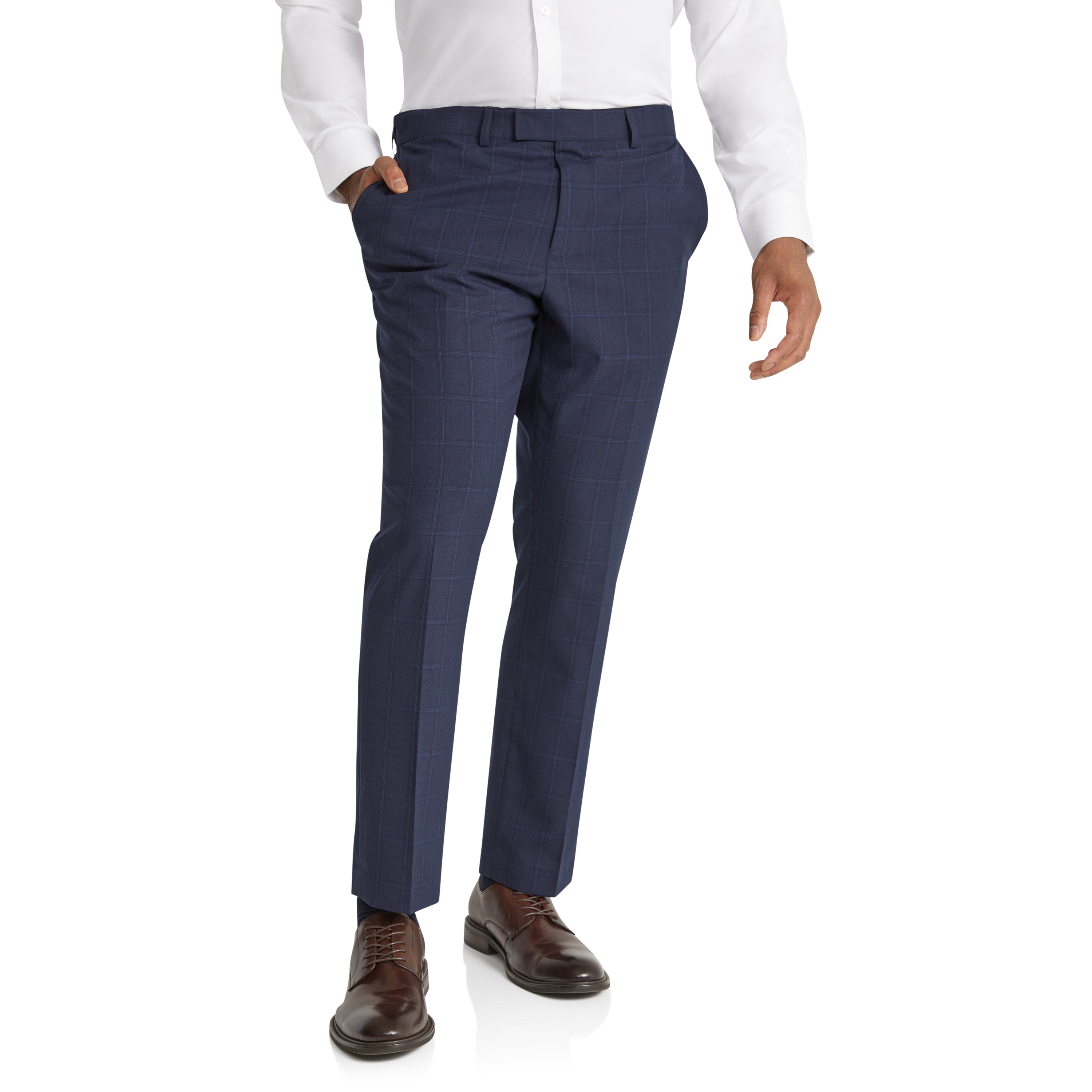 Men's Business Pants Skinny Fit Plaid Flat-Front Stretch Slim Stylish  Casual Golf Dress Pants at Amazon Men's Clothing store
